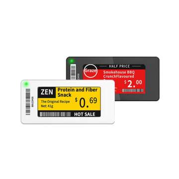 2,66-calowe, wielojęzyczne elektroniczne etykiety na krawędzie półek Seria Slim
