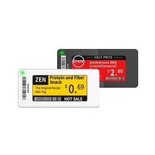 2,66-calowe, wielojęzyczne elektroniczne etykiety na krawędzie półek Seria Slim