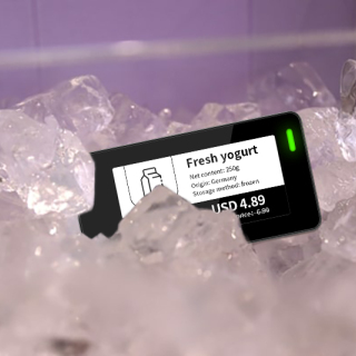 Wielojęzyczna cyfrowa etykieta na półkę do zamrażarki o przekątnej 2,13 cala, wodoodporna