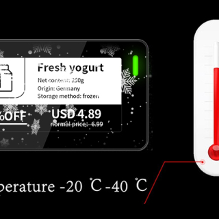 Wielojęzyczna cyfrowa etykieta na półkę do zamrażarki o przekątnej 2,13 cala, wodoodporna